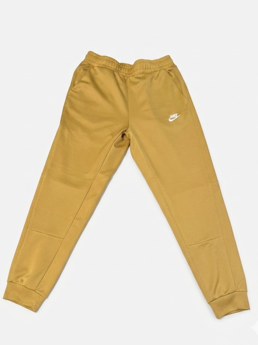 Nike Men's Mustard Gold Joggers with White Swoosh